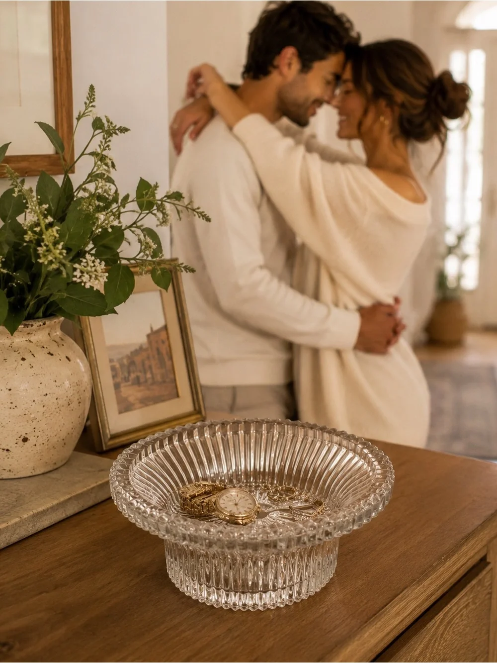 Elegant Clear Ribbed Glass Bowl Thing Vintage